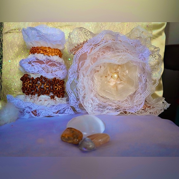 Hand Crafted AngelicTouchPillow&Jar Set VanillaBean&CoconutAroma - Picture 4 of 9